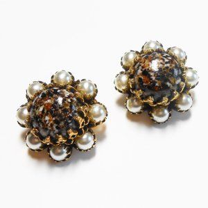 Vintage Chr. Dior by Kramer Art Glass Earrings